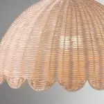 Marlowe Vintage Style Rattan Shade Wood - Based Floor Lamp