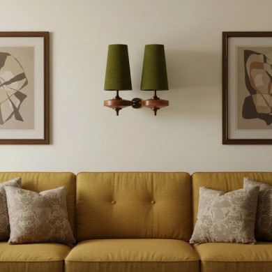 Nyxara Vintage  Fabric Tapered Shade Wall Sconce