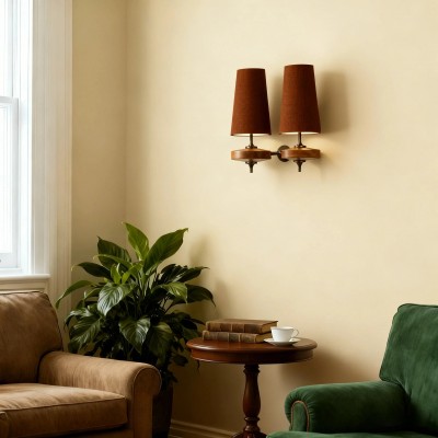 Nyxara Vintage  Fabric Tapered Shade Wall Sconce