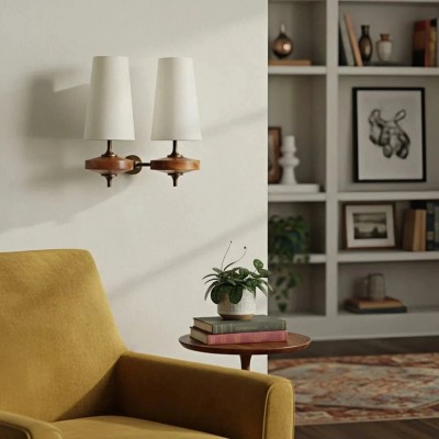 Nyxara Vintage  Fabric Tapered Shade Wall Sconce