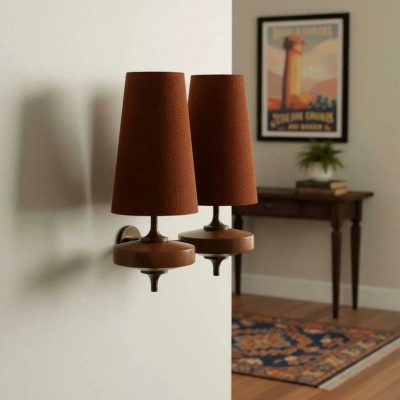 Nyxara Vintage  Fabric Tapered Shade Wall Sconce