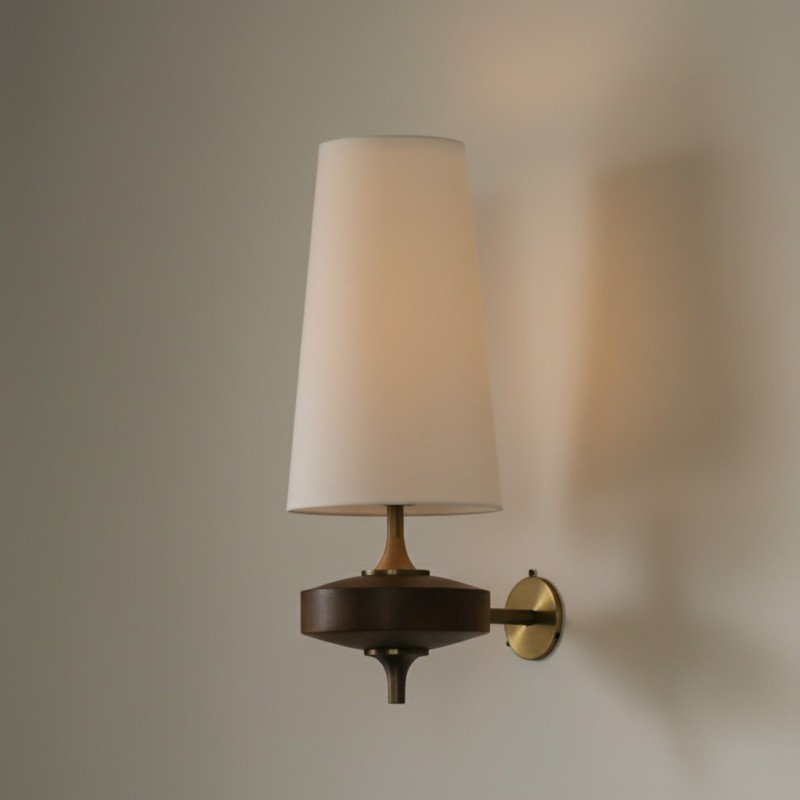 Nyxara Vintage  Fabric Tapered Shade Wall Sconce
