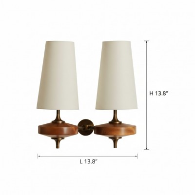 Nyxara Vintage  Fabric Tapered Shade Wall Sconce