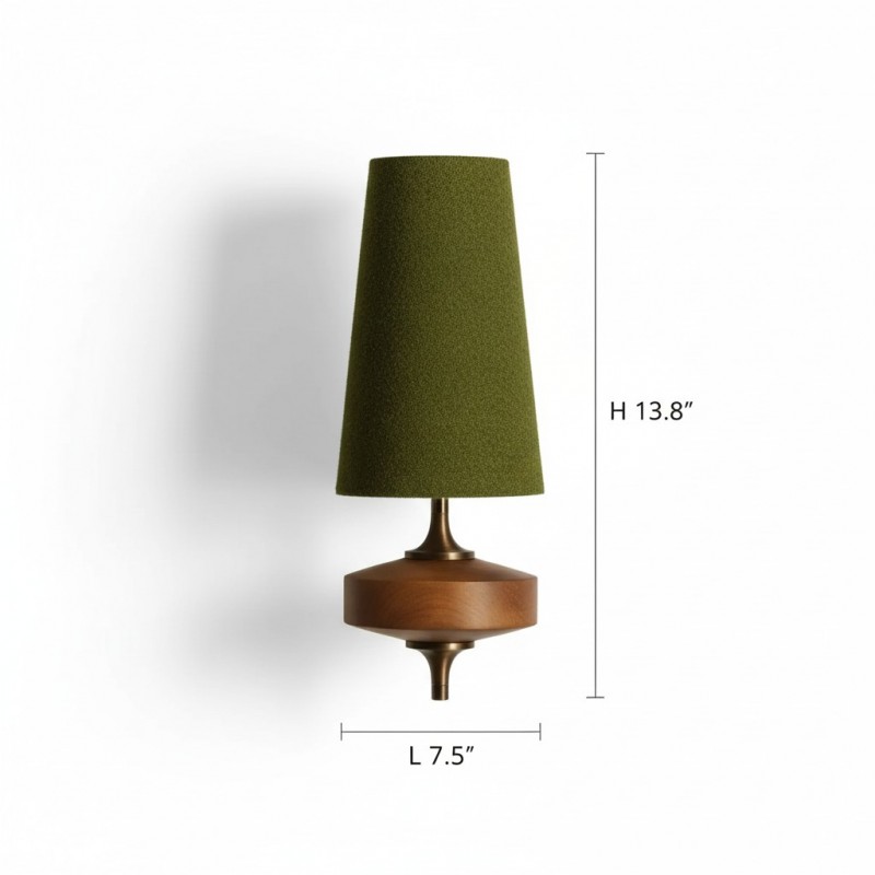 Nyxara Vintage  Fabric Tapered Shade Wall Sconce