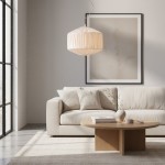 Vyrinth  Modern Raw Silk Gathered Drum Pendant