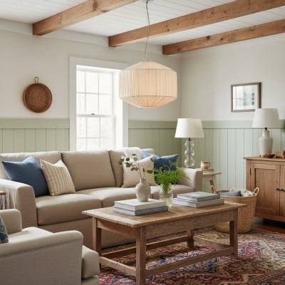 Vyrinth  Modern Raw Silk Gathered Drum Pendant