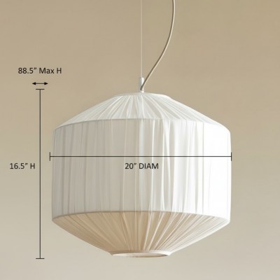 Vyrinth  Modern Raw Silk Gathered Drum Pendant