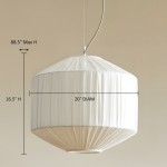 Vyrinth  Modern Raw Silk Gathered Drum Pendant