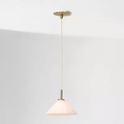 Veythra Modern Minimalist Rippled Glass Cone Pendant Lamp