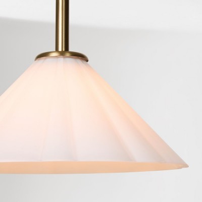 Veythra Modern Minimalist Rippled Glass Cone Pendant Lamp