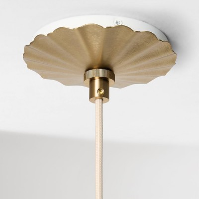 Veythra Modern Minimalist Rippled Glass Cone Pendant Lamp