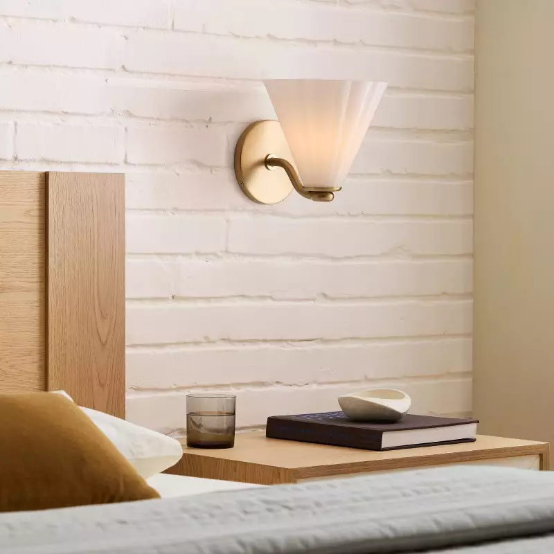 Jaxlynth Modern Rotatable Milk Glass Cone Sconce