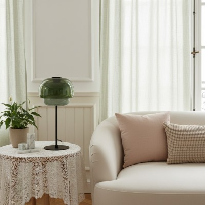 Xyndrae Modern Nordic Double-Layered Tinted Glass Table Lamp