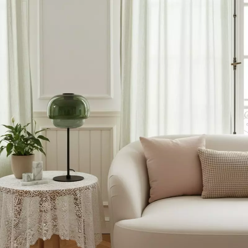 Xyndrae Modern Nordic Double-Layered Tinted Glass Table Lamp