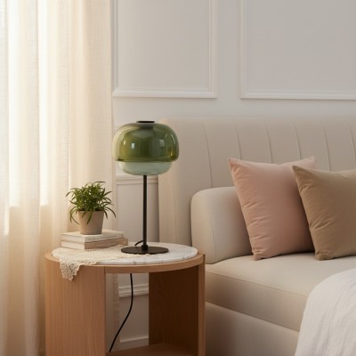 Xyndrae Modern Nordic Double-Layered Tinted Glass Table Lamp