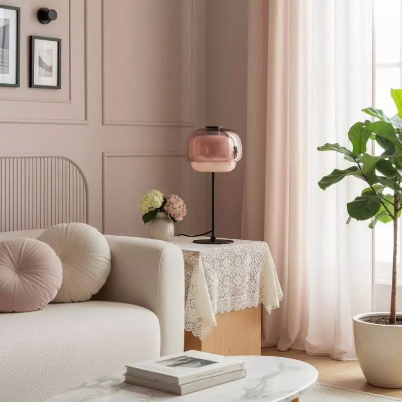 Xyndrae Modern Nordic Double-Layered Tinted Glass Table Lamp