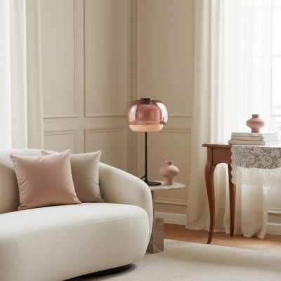 Xyndrae Modern Nordic Double-Layered Tinted Glass Table Lamp