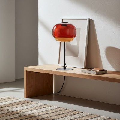 Xyndrae Modern Nordic Double-Layered Tinted Glass Table Lamp