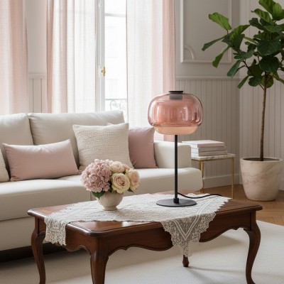 Xyndrae Modern Nordic Double-Layered Tinted Glass Table Lamp