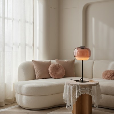 Xyndrae Modern Nordic Double-Layered Tinted Glass Table Lamp