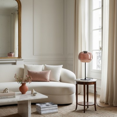 Xyndrae Modern Nordic Double-Layered Tinted Glass Table Lamp