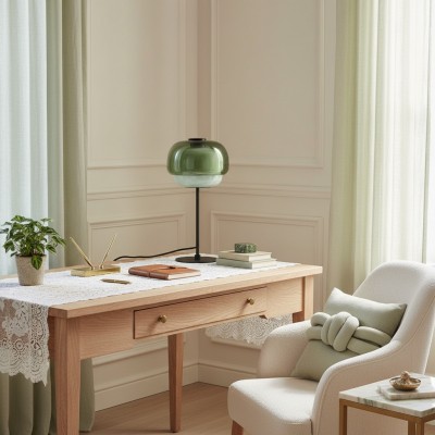 Xyndrae Modern Nordic Double-Layered Tinted Glass Table Lamp