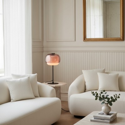 Xyndrae Modern Nordic Double-Layered Tinted Glass Table Lamp