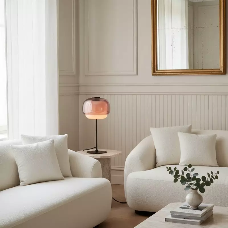 Xyndrae Modern Nordic Double-Layered Tinted Glass Table Lamp