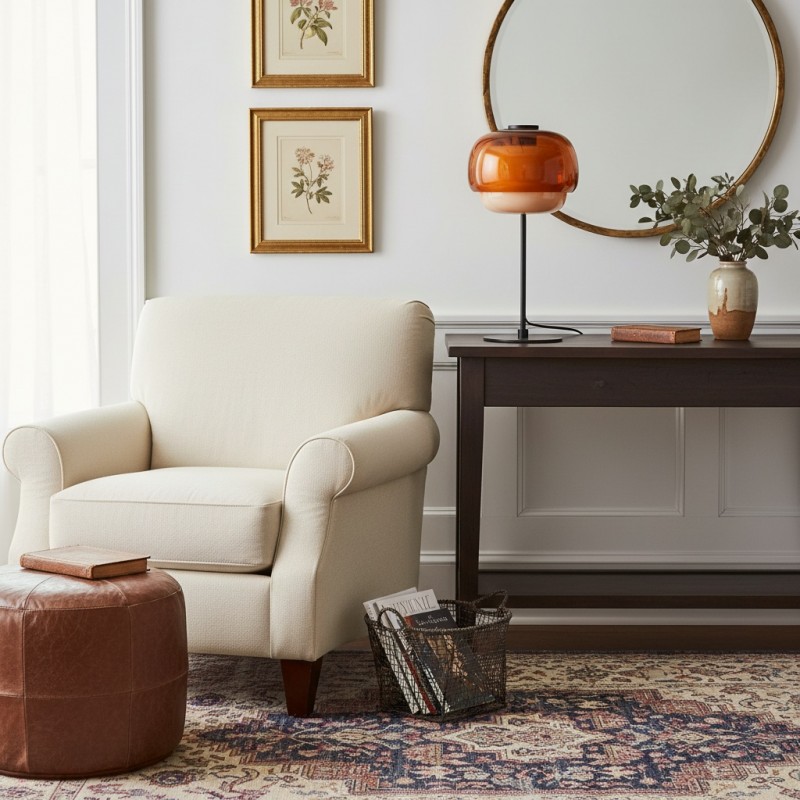 Xyndrae Modern Nordic Double-Layered Tinted Glass Table Lamp