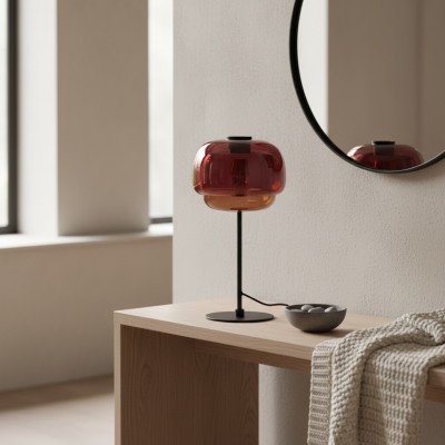 Xyndrae Modern Nordic Double-Layered Tinted Glass Table Lamp