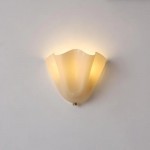 Kyrintha Mid-Century Modern Skirt Shell Glass Wall Sconce