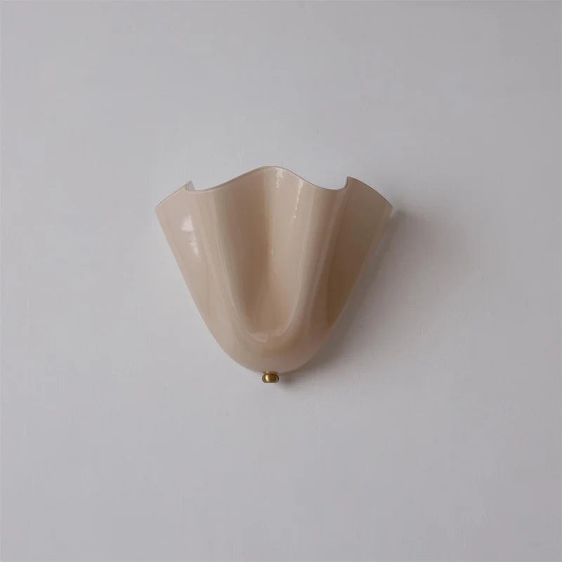 Kyrintha Mid-Century Modern Skirt Shell Glass Wall Sconce