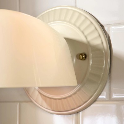 Pyrvyn Mid-Century Modern Milk Glass Shade Wall Sconce