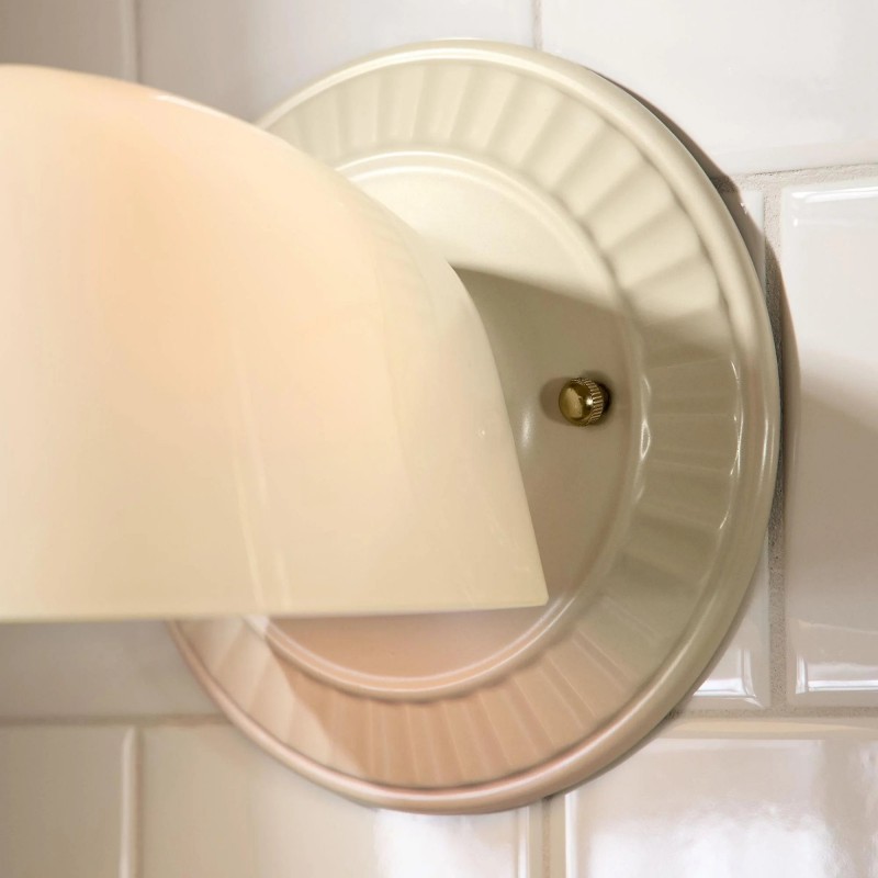 Pyrvyn Mid-Century Modern Milk Glass Shade Wall Sconce