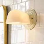 Pyrvyn Mid-Century Modern Milk Glass Shade Wall Sconce