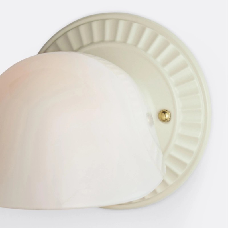 Pyrvyn Mid-Century Modern Milk Glass Shade Wall Sconce