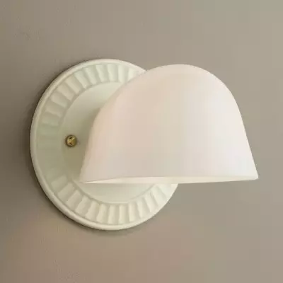 Pyrvyn Mid-Century Modern Milk Glass Shade Wall Sconce