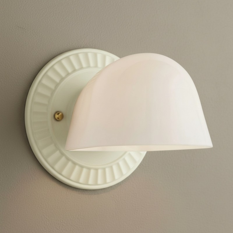 Pyrvyn Mid-Century Modern Milk Glass Shade Wall Sconce