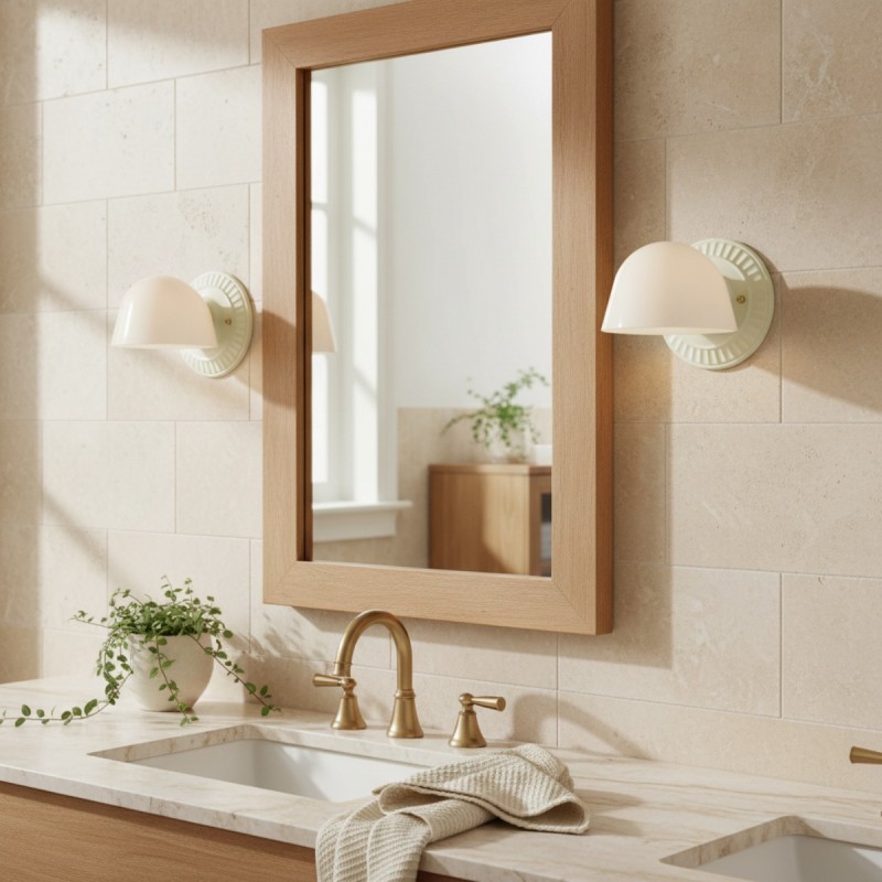 Pyrvyn Mid-Century Modern Milk Glass Shade Wall Sconce