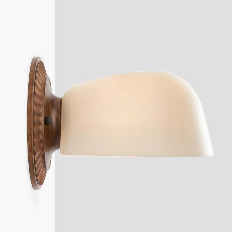 Pyrvyn Mid-Century Modern Milk Glass Shade Wall Sconce