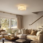 Nymirra Modern Ribbed Glass Flush Mount Ceiling Light