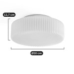 Nymirra Modern Ribbed Glass Flush Mount Ceiling Light