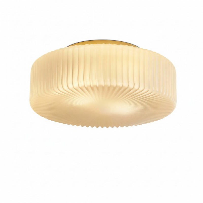 Nymirra Modern Ribbed Glass Flush Mount Ceiling Light