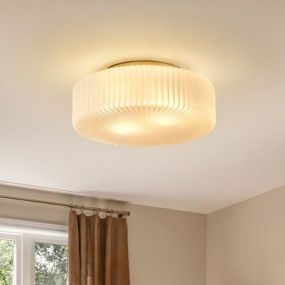 Nymirra Modern Ribbed Glass Flush Mount Ceiling Light