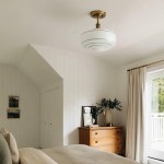 Quinlix Mid-Century Modern Milk Striped Glass Ceiling Lamp