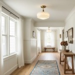 Quinlix Mid-Century Modern Milk Striped Glass Ceiling Lamp