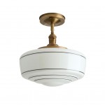 Quinlix Mid-Century Modern Milk Striped Glass Ceiling Lamp