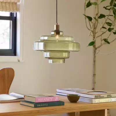 Yves Vintage Tiered Glass Pendant Light