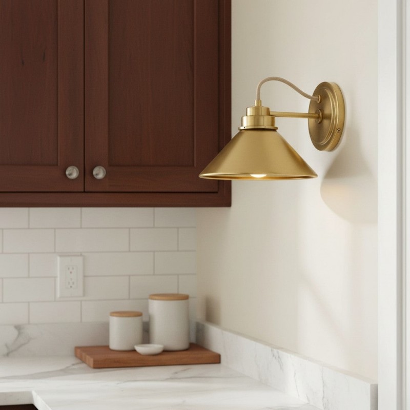 Kalevipoeg Modern Farmhouse Cone Shade Wall Sconce