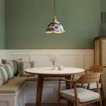 Hussein Vintage Hand-painted Ceramic Pendant Light